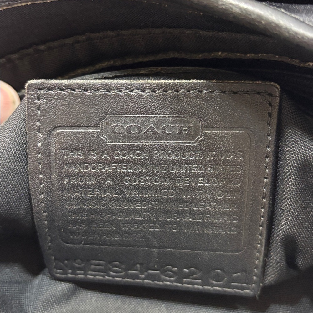 Coach New York Neoprene Tote Bag Black Leather Trim Center Zip Purse - Picture 10 of 11